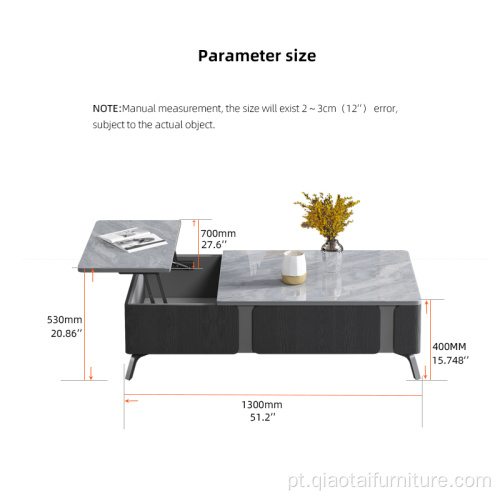 Conjunto de mesa de centro multifuncional que economiza espaço moderno